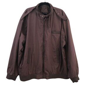 Vintage Barrage 3XL Tall Brown Lightweight Racer Bomber Jacket Pockets Full Zip
